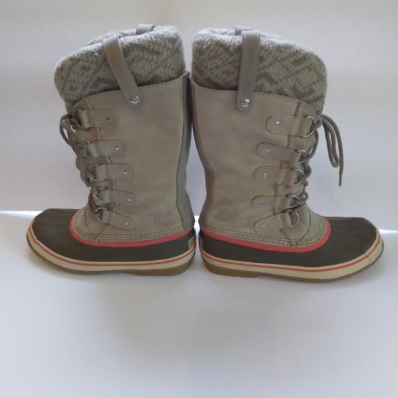 Sorel Size 7 Joan of Arctic Tall Boot Winter Snow Suede Tan Accent Pattern - Picture 4 of 12
